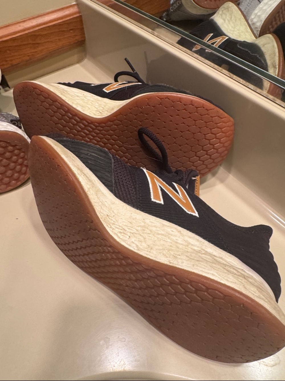 New Balance Sneakers Duo - Black and Light Gray with Tan Details 8D - Picture 4 of 9
